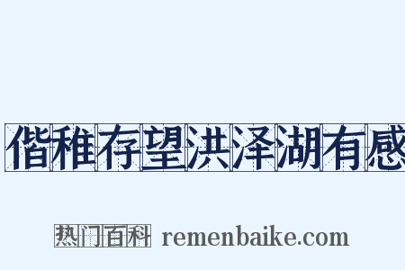 偕稚存望洪泽湖有感是什么意思的图片